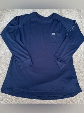 Ariat Rebar Men's XL Crewneck Long Sleeve Pullover Shirt Blue w/ Pocket